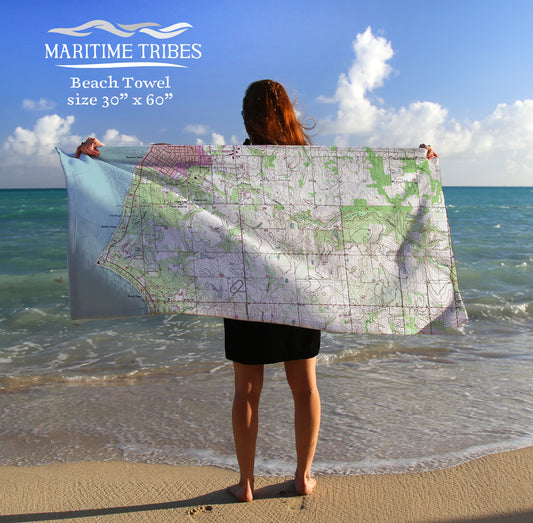 Point Clear, AL Topo Map Quick Dry Towel