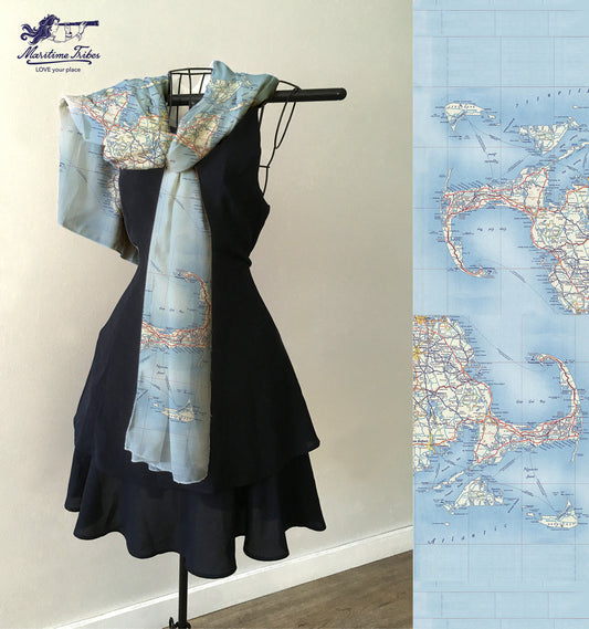 Cape Cod & The Islands Vintage Road Map Scarf