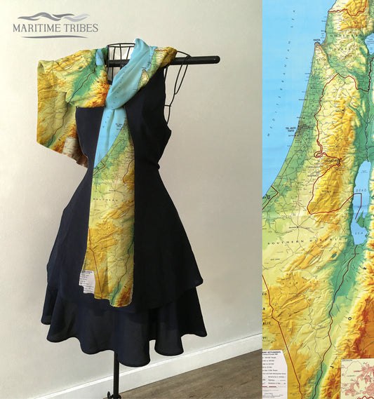 Israel Topo Map Scarf