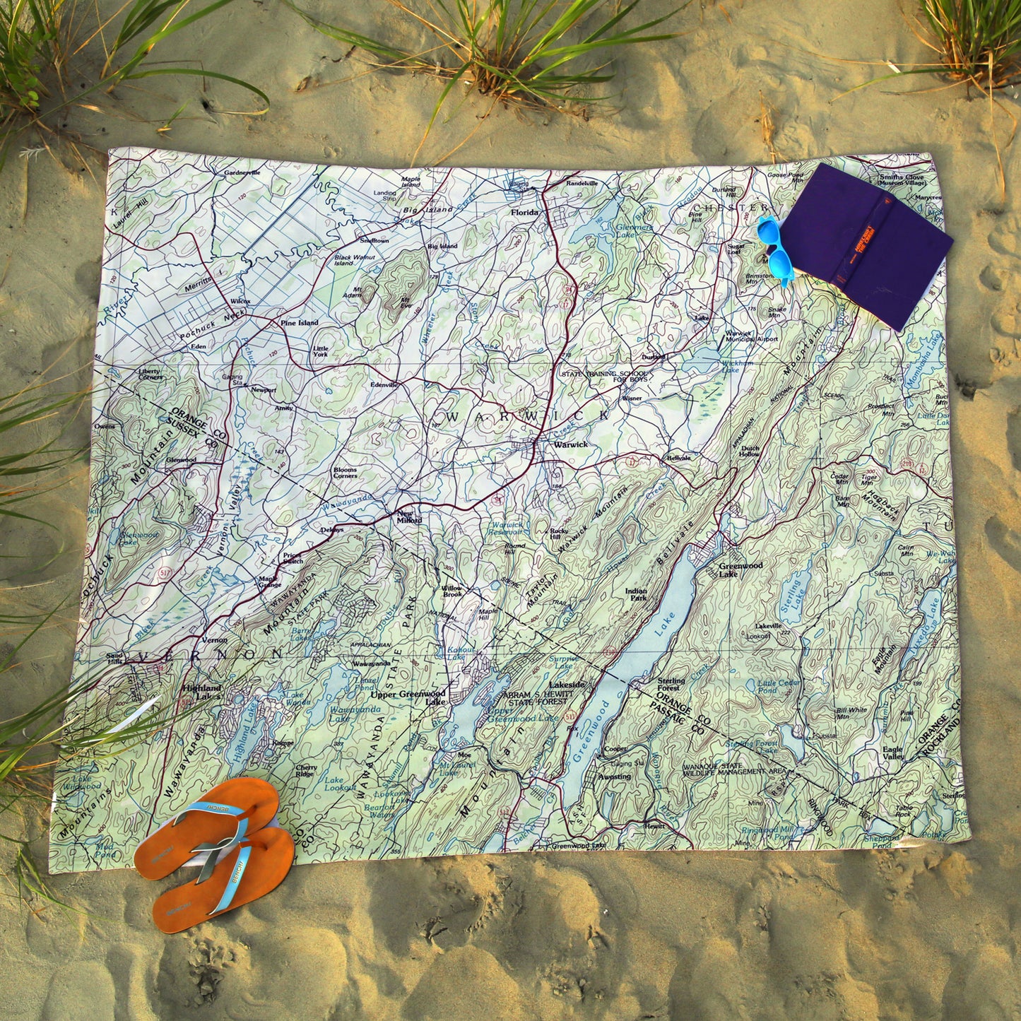 Warwick, New York Topographical Map Blanket