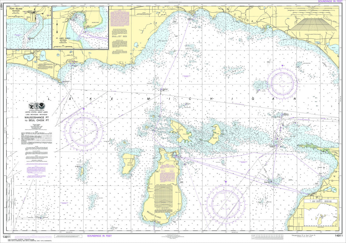 Waugoshance Pt to Seul Choix Pt Nautical Chart Scroll
