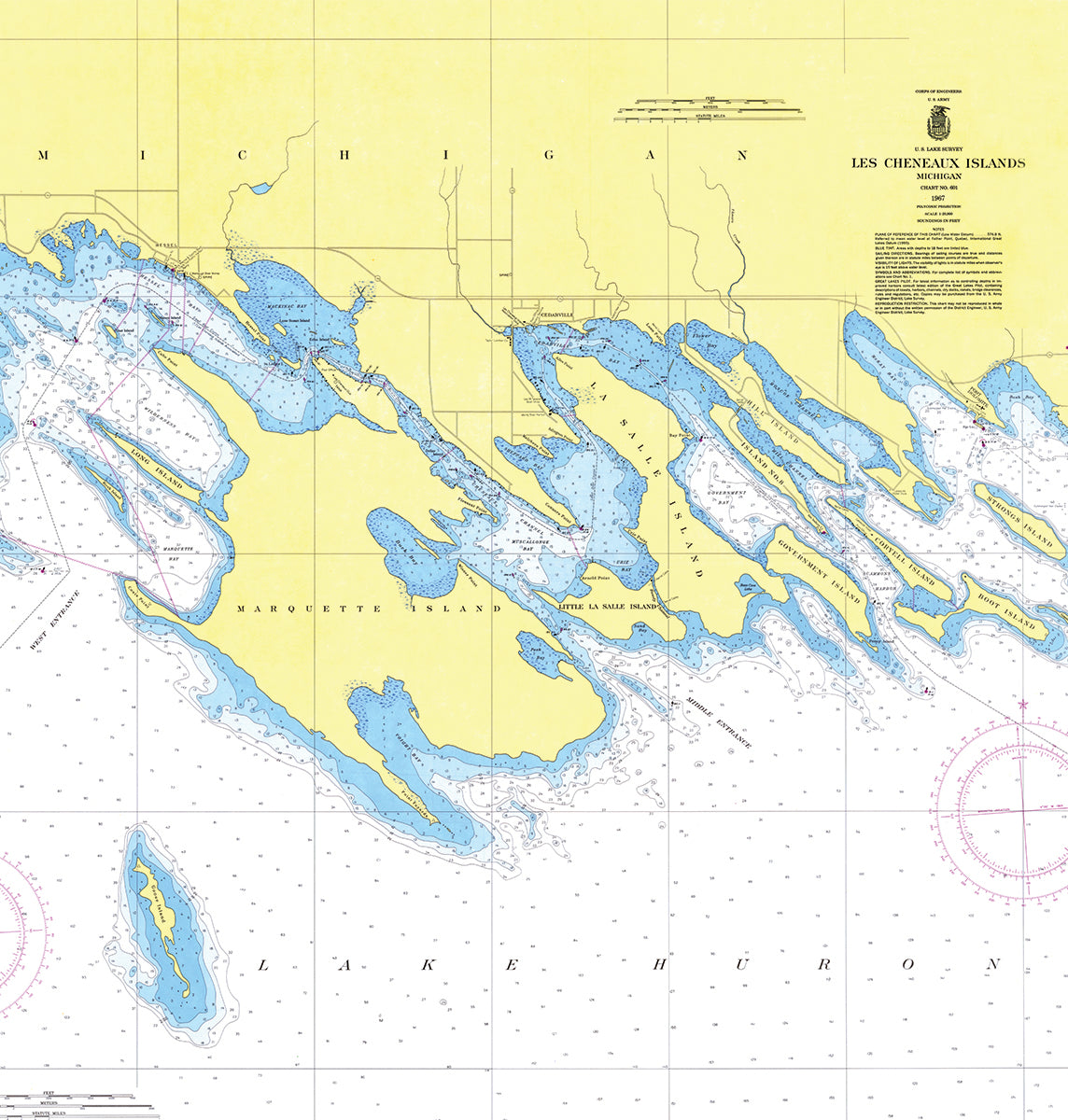 Les Cheneaux Islands, MI Nautical Chart Shower Curtain Shower Curtain