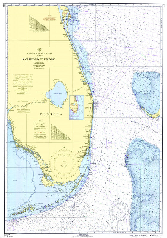 Cape Kennedy to Key West (Cape Canaveral to Key West) Chart Scroll