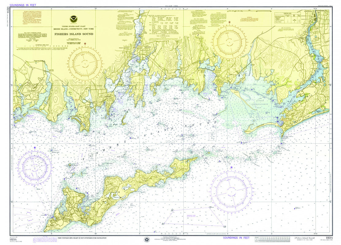 Fishers Island & Fishers Island Sound Chart, 1974 Scroll