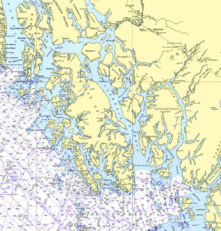 Ketchikan, AK w/ Prince of Wales Island Nautical Chart Shower Curtain