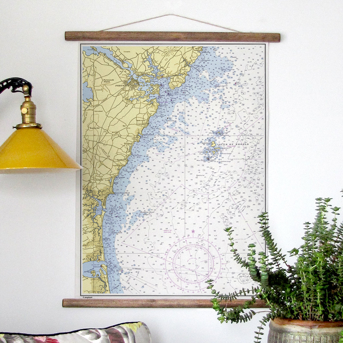 Portsmouth NH - Vintage Nautical Chart, 1958 Scroll