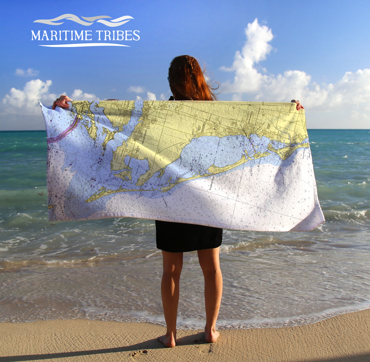 Sarasota to Anna Maria Island Compilation, FL - Nautical Chart Quick Dry Towel
