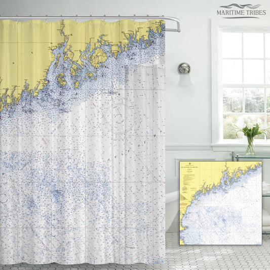 Bay of Fundy Chart (Coast of Maine) Shower Curtain