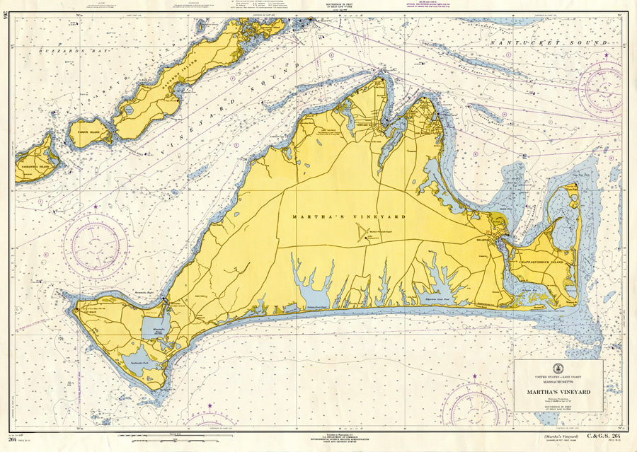 Martha's VIneyard, MA Nautical Chart Scroll