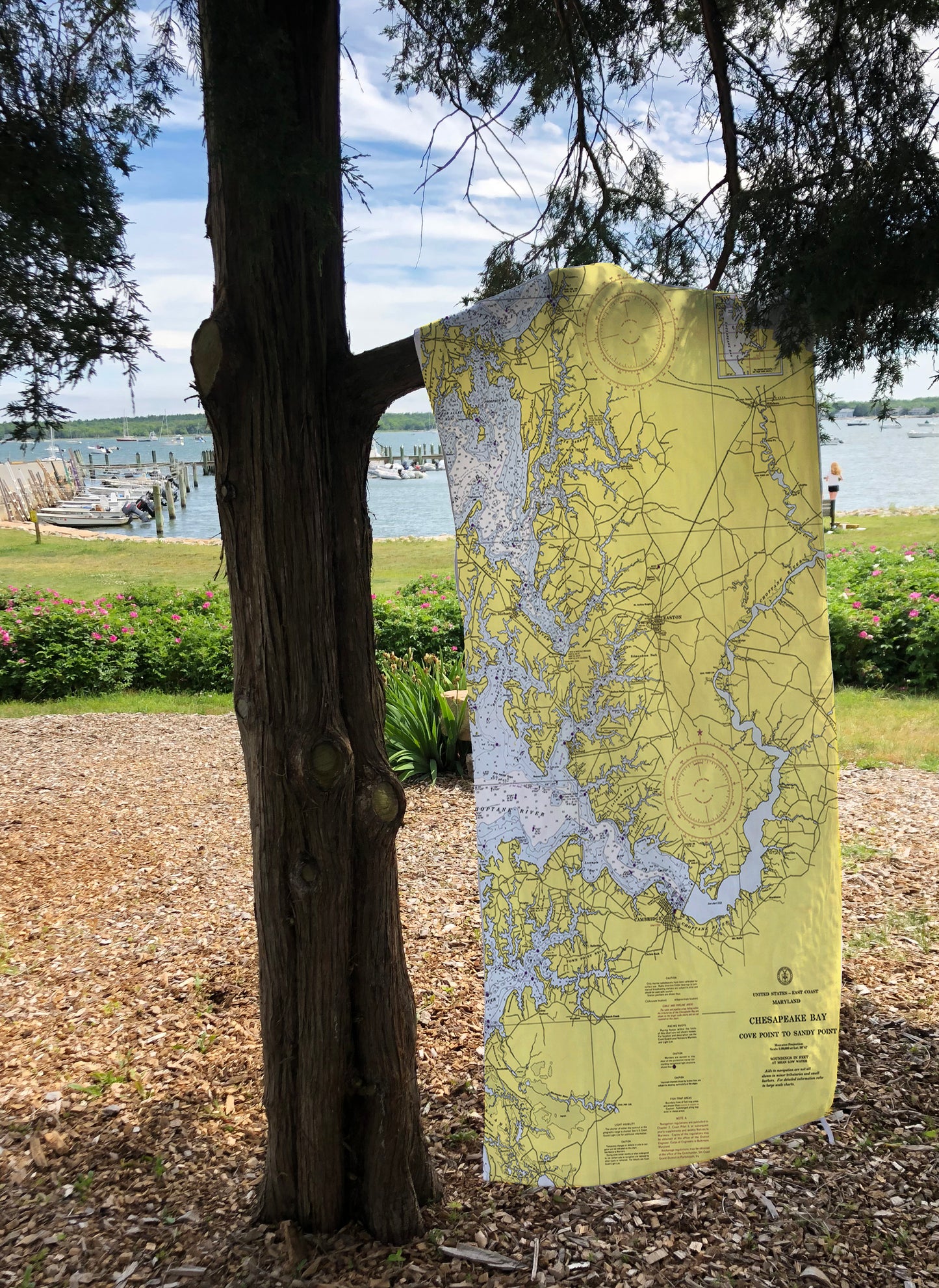 Easton, MD, Chesapeake Bay Vintage Nautical Chart Quick Dry Towel
