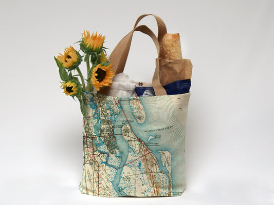St. Augustine Vintage Topographical Map Tote