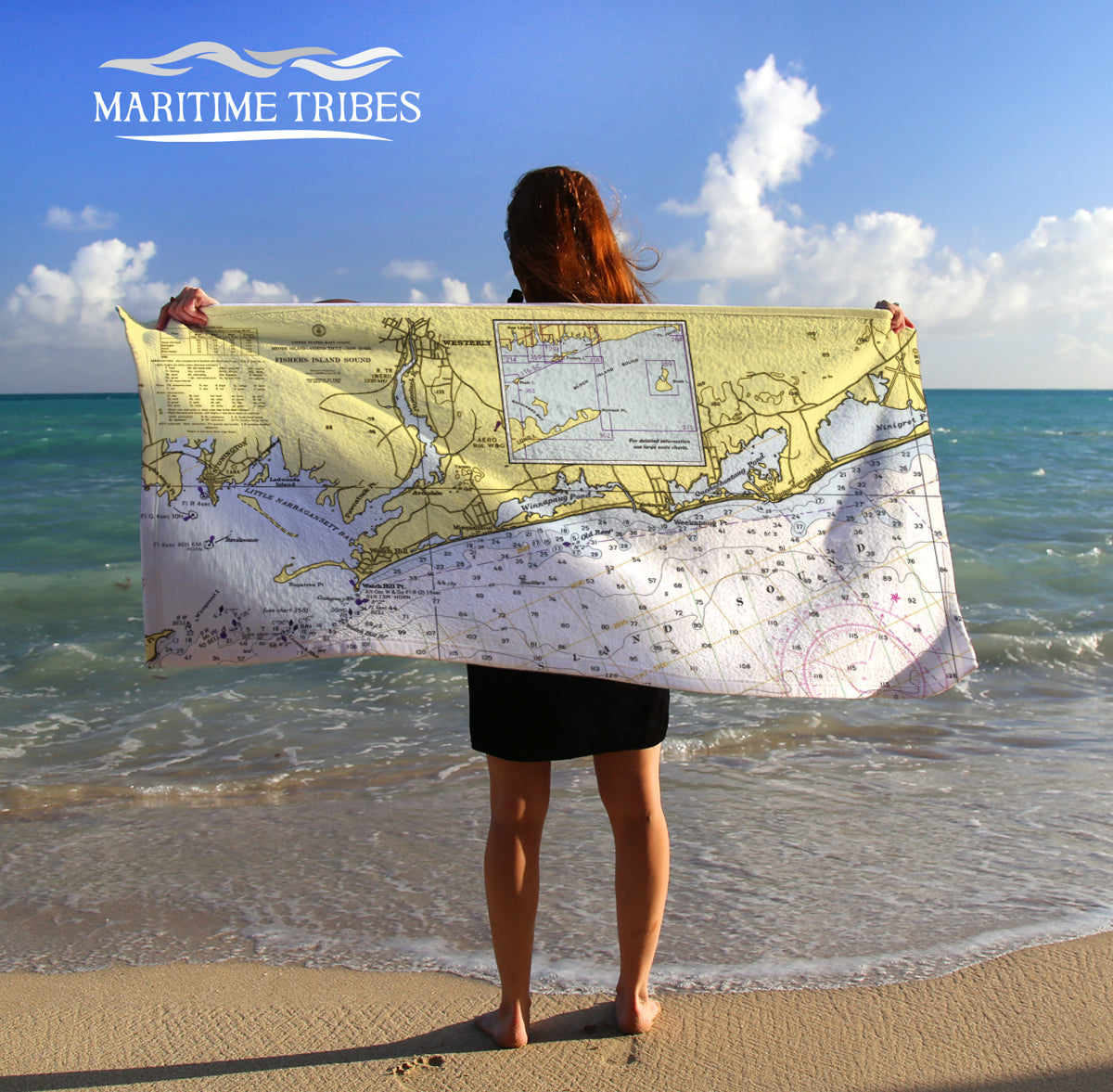 Watch Hill Nautical Chart Quick Dry Towel