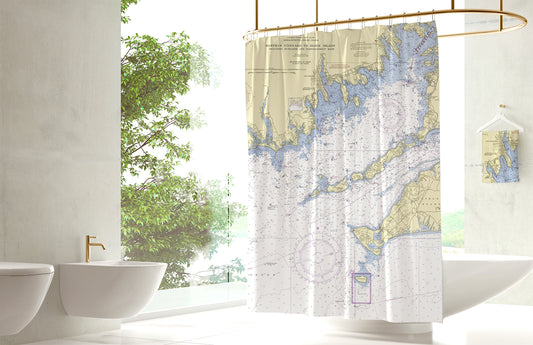 SouthCoast Nautical Chart Shower Curtain