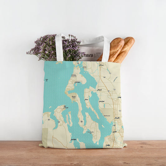 Whidbey Island Modern wave Tote