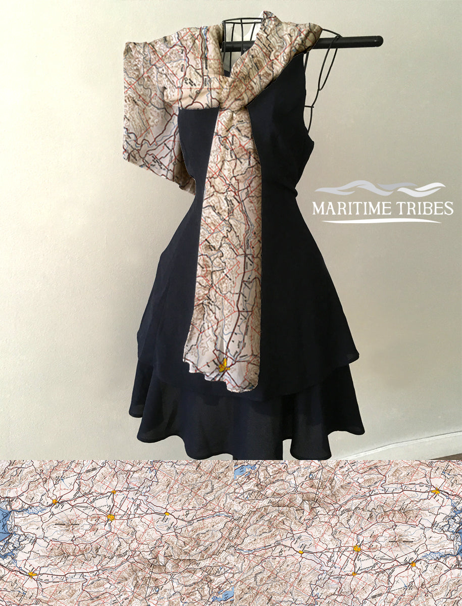 Sonoma CA, Wine Country Vintage Map Scarf