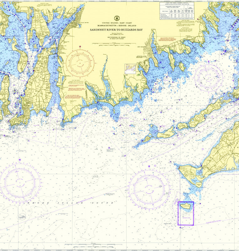 Sakonnet River to Buzzards Bay Nautical Chart Shower Curtain