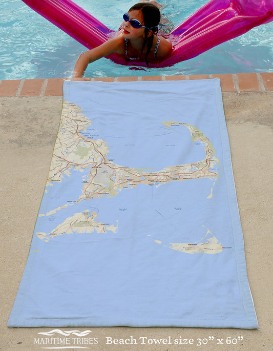 Cape Cod and The Islands Neighborhood Map Quick Dry Towel