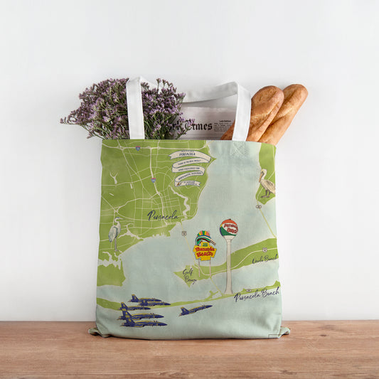 Pensacola Illustrated Map Tote