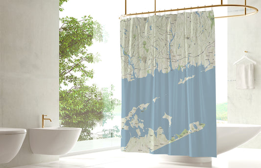 Thames River Hillside Shower Curtain