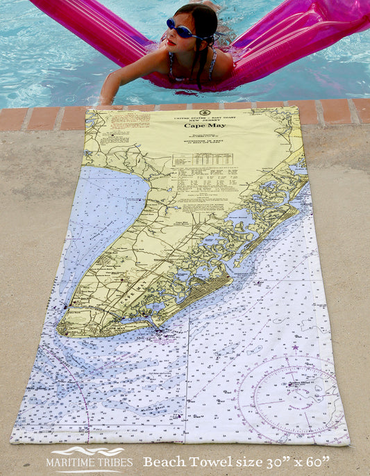Cape May Chart Towel Quick Dry Towel