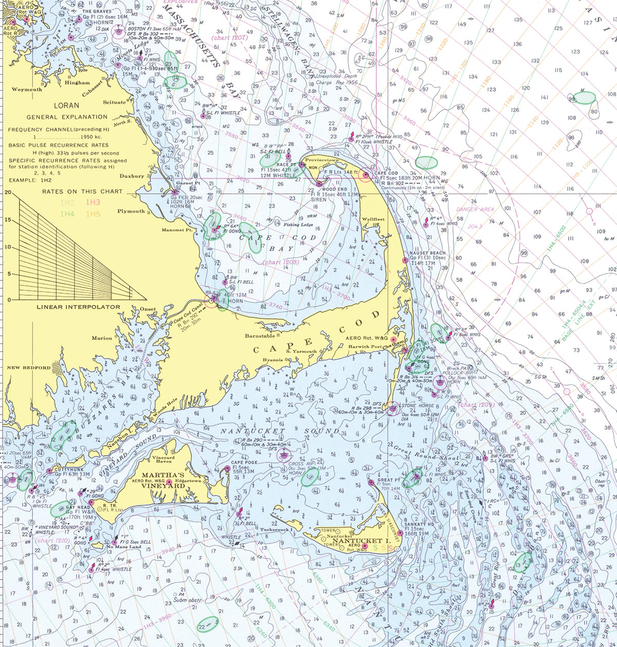 Cape Cod & the Islands, vintage nautical chart Shower Curtain