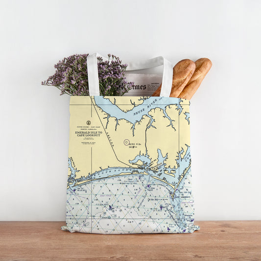 Emerald Isle to Cape Lookout Chart Tote