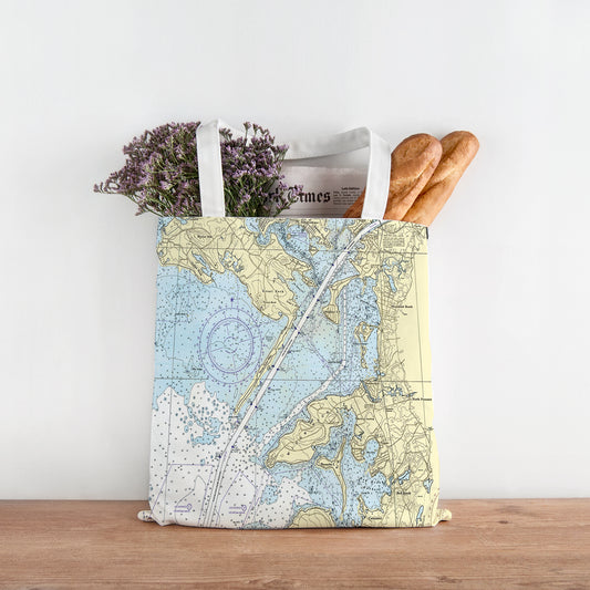Wings Neck Vintage Nautical Chart Tote