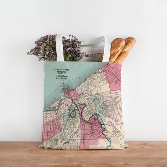 Cleveland OH Vintage Map Tote