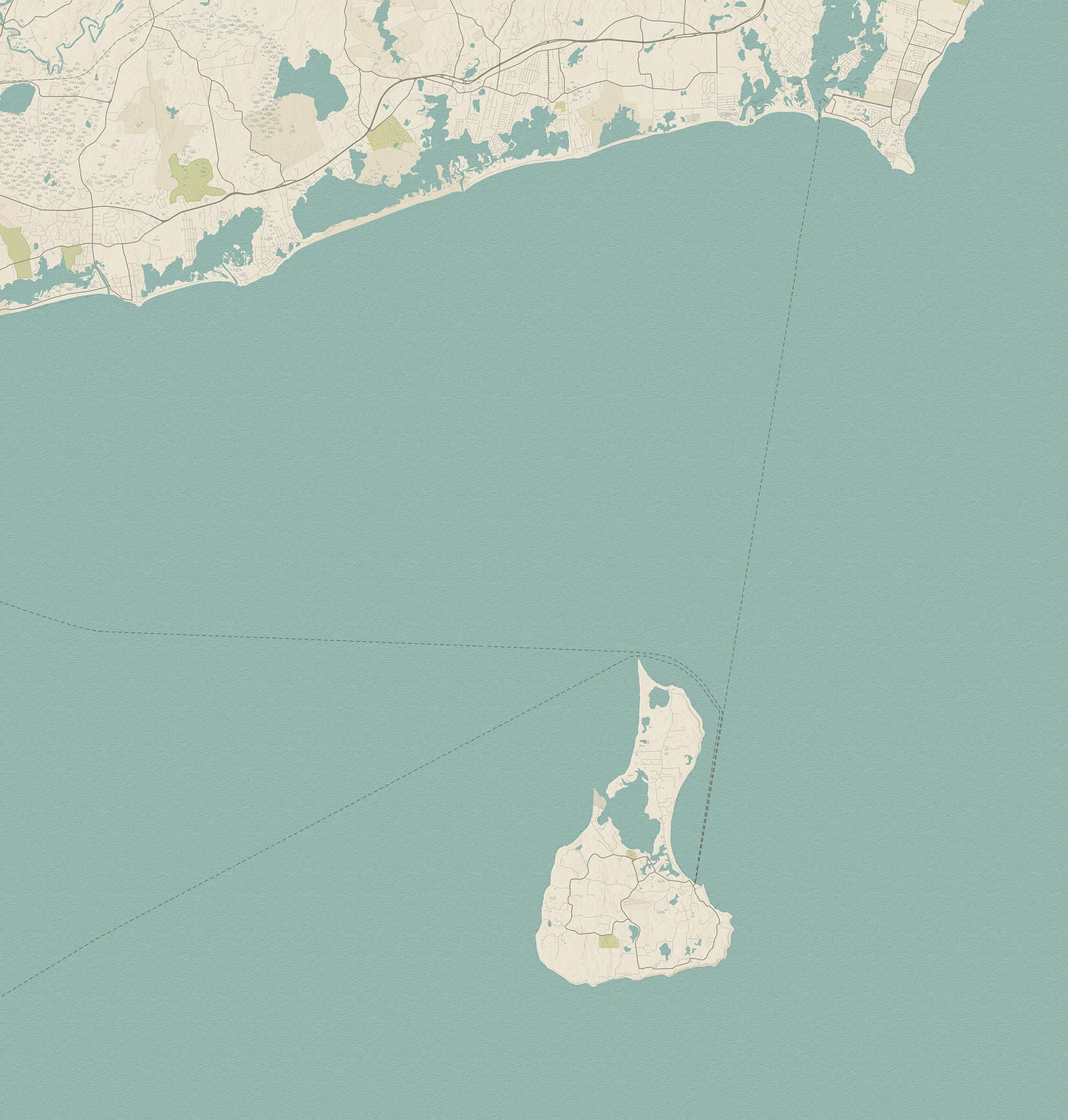 Coastal RI & Block Island,  Sea Glass Map Shower Curtain
